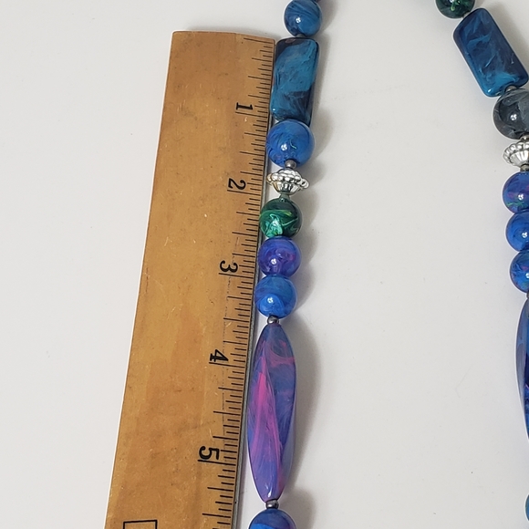 VINTAGE Resin Chunky Bead Necklace - Picture 8 of 9